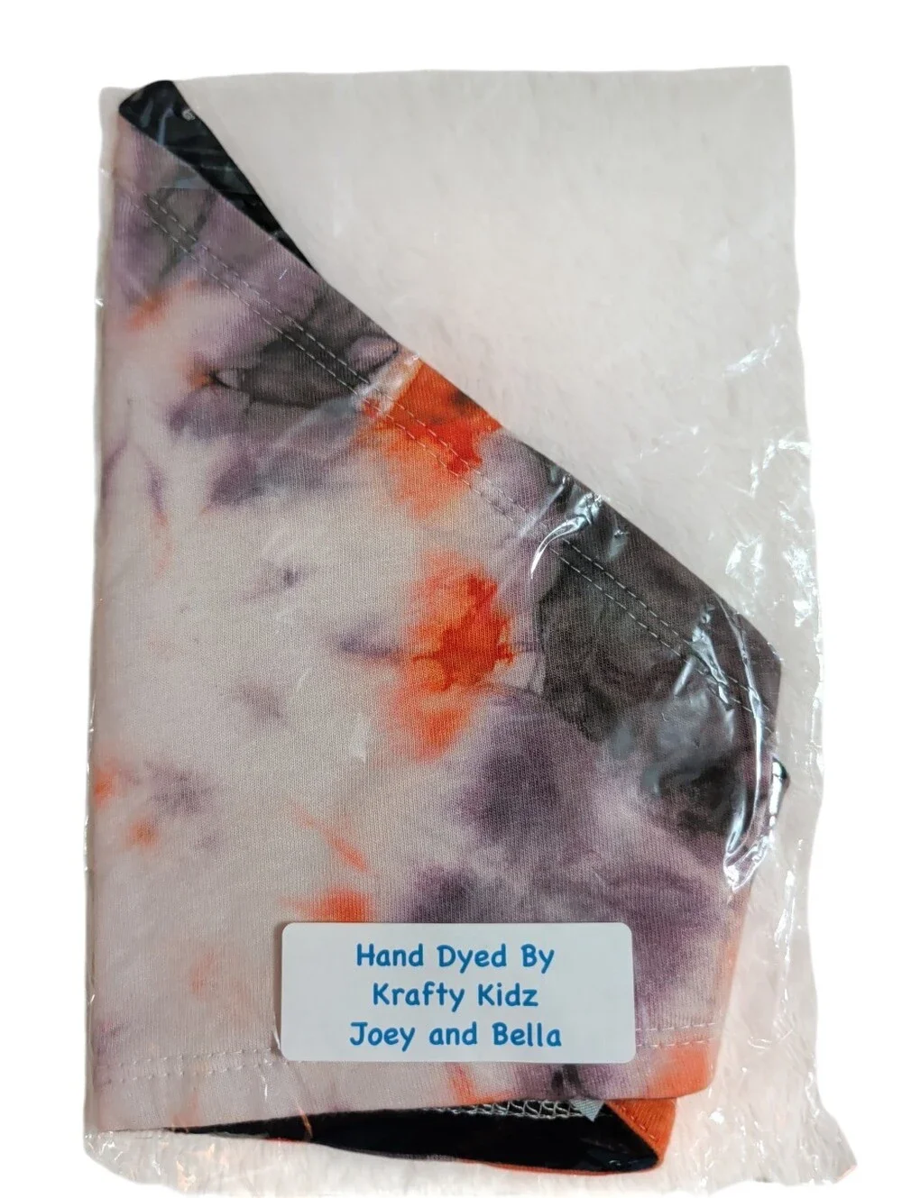 NWOT Tie-Dye Triangle Pet Bandana / Baby Bandaid Bib in In Orange And Black